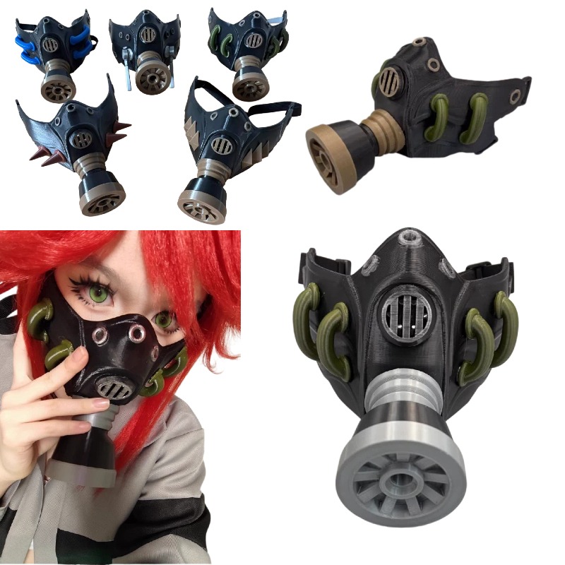 Cosplay Prop 3D Print - Máscara de Gás Preta 3D Impressa